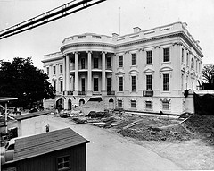View of the South Portico of the White House, 02/16/1952