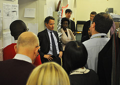 Secretary Geithner drops by the Treasury press room