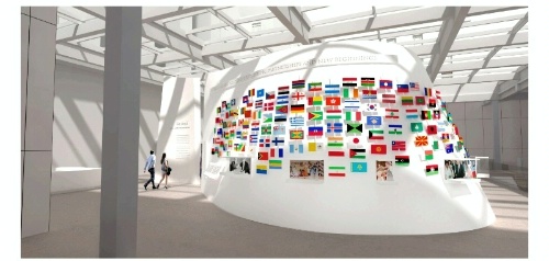 Date: 07/27/2012 Description: Array of Flags exhibit rendering, U.S. Diplomacy Center - State Dept Image