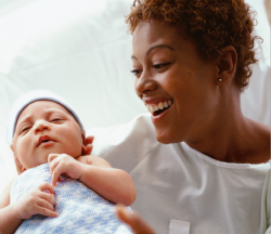 Mother with newborn baby