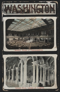 House Chamber and Library of Congress Postcard