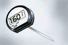 A meat thermometer reading 160 degrees.  - Click to enlarge in new window.