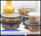 Food storage containers in a refrigerator.  - Click to enlarge in new window.