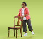 Demonstration of side leg raises. - Click to enlarge in new window.