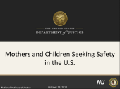 Still image linking to the recorded seminar Mothers and Children Seeking Safety in the U.S.: A Study of International Child Abduction Cases Involving Domestic Violence, uses Adobe Presenter