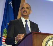 Still image linking to the keynote address by Attorney General Eric Holder, requires flash