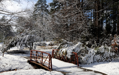 Snow-covered bridge