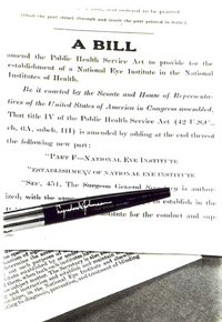 Public Law 90-489, the bill that established NEI, was signed by President Lyndon Johnson in 1968.