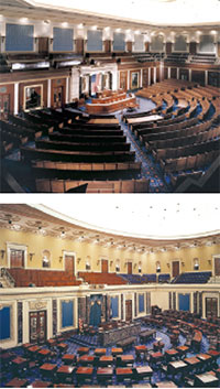 Galleries of the chambers of the House of Representatives and Senate