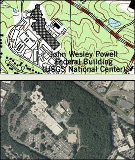 Sample of a USGS topographic map and orthoimagery