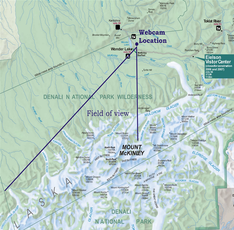 webcam location and view angle map