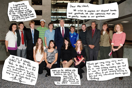 Mark Udall meeting with Students from Colorado