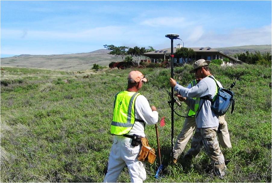 Three workers take samples to check for possible contamination at a formerly used defense site in Hawaii. Potential FUDS properties are found in all 50 states.
