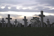 Graves at sunset