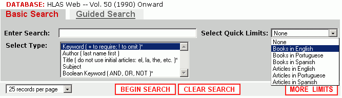 Image of Basic Search Screen