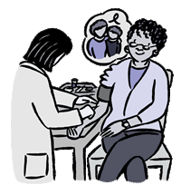 Illustration of a woman getting a blood test