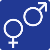 Ilustración de un símbolo femenino y masculino