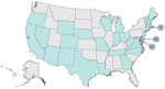 A map of the United States highlighting states that have passed legislation or instituted special agreements requiring health plans to pay the cost of routine medical care received by clinical trial participants. Note: The map does not reflect two recent updates, a new law in Iowa and a voluntary insurer agreement in Florida, both of which take effect on July 1.