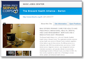 National Health Service Corps Job Center Site Profile
