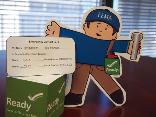  Washington, D.C., Sep. 20, 2012 -- Photo of Flat Stanley with his emergency contact card.