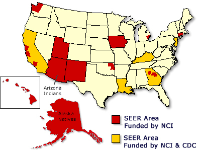 US Map with Clickable SEER Registries