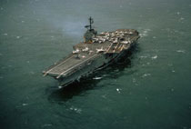 Aerial photo of ship in ocean