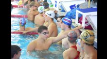 Despite their different backgrounds and homes, the swimmers communicate well during practice.