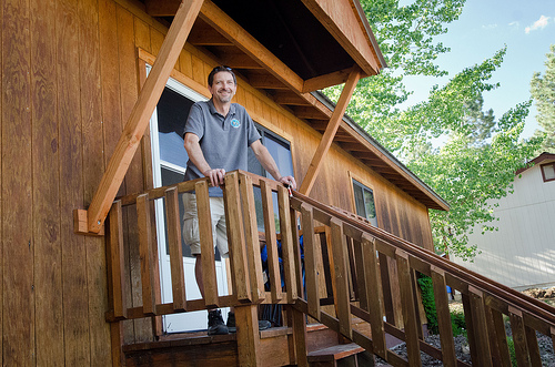 Colorado native and local business owner Bruce Longwell at his Durango, CO home on July 17, 2012. Mr. Longwell financed the single-family house with a U.S. Department of Agriculture (USDA) Rural Development (RD) Housing Assistance loan. This provided lower monthly payments than his prior rental home. Homeownership provides potential gains through home equity. USDA photo by Lance Cheung.