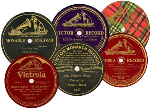 Montage of Victor record labels