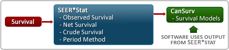 Diagram of Cancer Survival Methods and Software