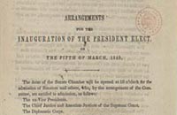 Arrangement for the Inauguration of the President-elect, on the Fifth of March, 1849.