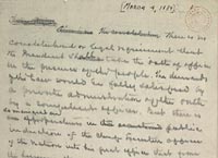 Draft of inaugural address in Harrison's hand, March 4, 1889