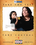 Take the Test, Take Control (Native American mother and child)