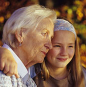 Photo of elderly women and young girl.