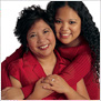 A mother and daughter wearing red for National Wear Red Day
