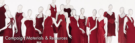 The Female mannequins in red dresses