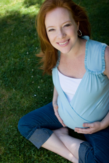 Photo of a happy pregnant woman.