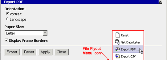 Export PDF Window Options