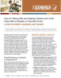 Tips for Talking With and Helping Children and Youth Cope After a Disaster or Traumatic Event