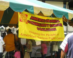 Photo of the American Samoa Community Cancer Coalition banner
