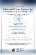 Public and Private Partnerships: Building on Success To Reshape the Future Conference Poster