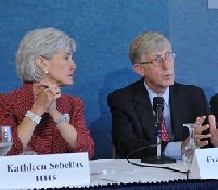 Kathleen Sebelius and Francis Collins