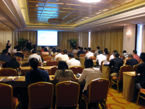 U.S. building materials industry representatives share the latest “green building” products and technologies with Chinese builders, architects and designers at a technical seminar earlier in 2012.