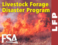 The Livestock Forage Program provides financial assistance to producers who suffered grazing losses due to drought or fire.