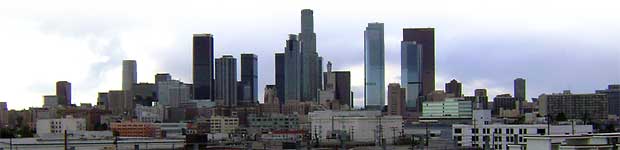The Los Angeles city skyline