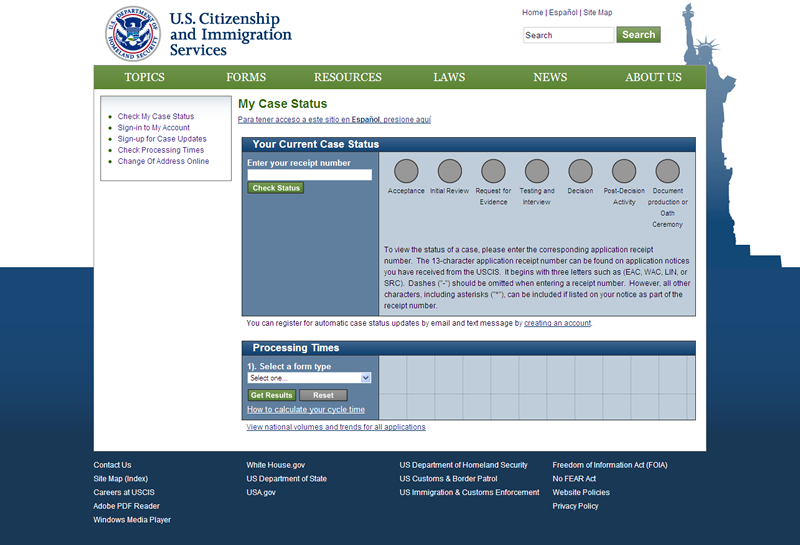 Exhibit 14-A: The U.S.  Citizenship and Immigration Services Web Portal