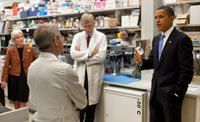 Photo of President Obama with Kathleen Sebelius, Dr. Anthony Fauci, and NIH Director Dr. Francis Collins