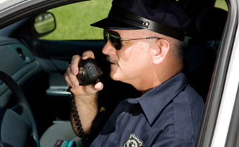 Police officer on radio