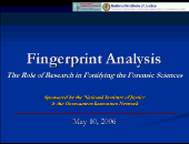 Still image linking to the recorded Webinar Fingerprint Identification: The Role of Research in Fortifying the Forensic Sciences