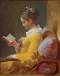 A Young Girl Reading Print